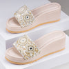 Jig&Sid Glitter Charm Embellished Wedge Slides