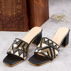 Jig&Sid Noir Luxe Embellished Block Heels